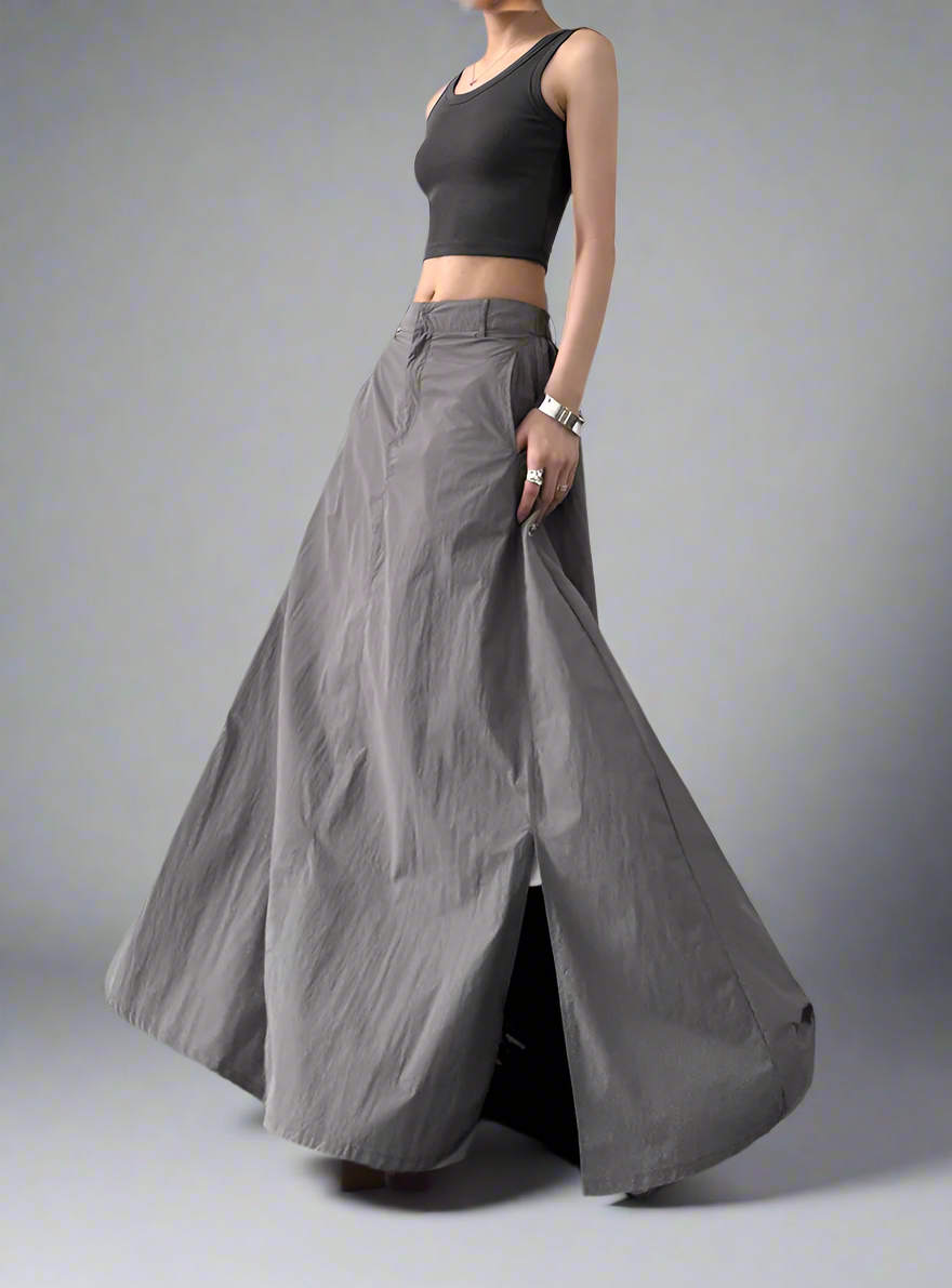 Blue Moon Fashion Temperament Retro Slit Women Cargo Skirts