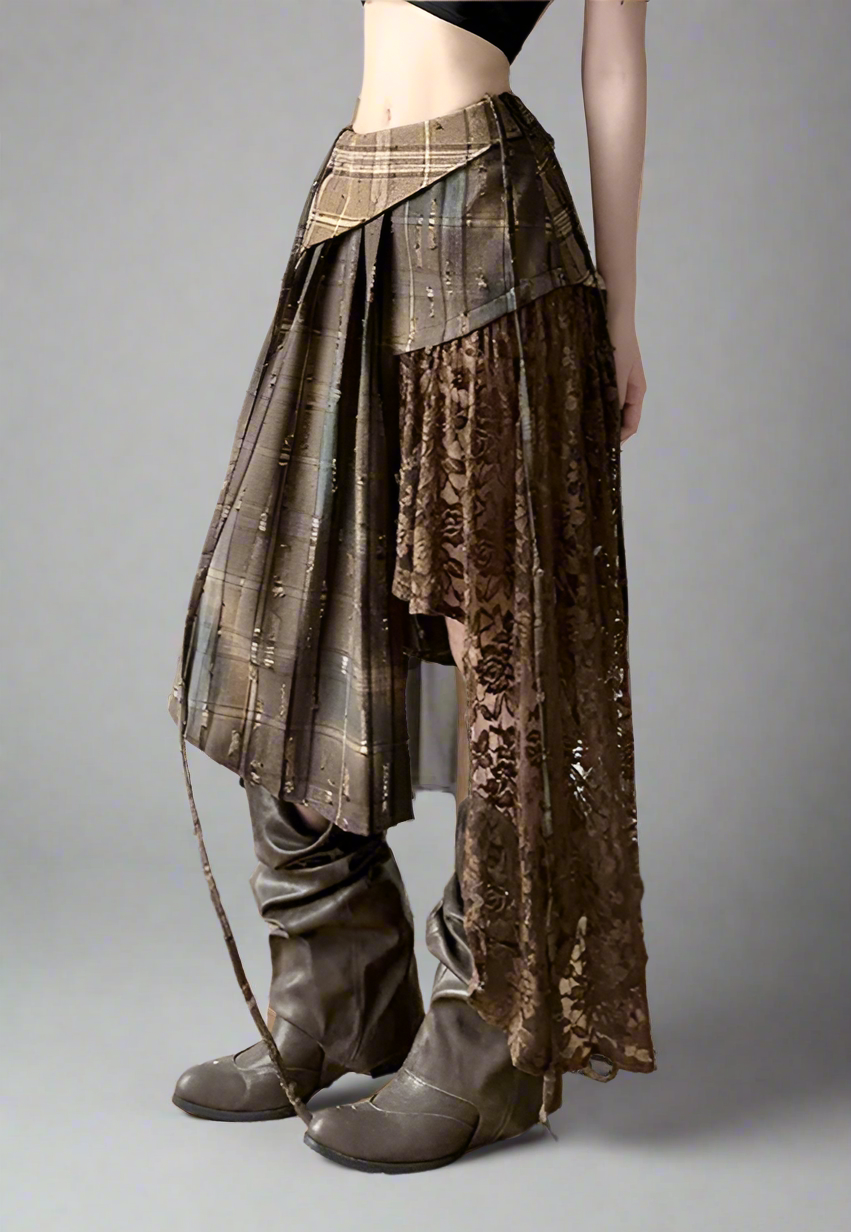 Blue Moon Fashion Irregular Stacked Street Fashion Skirt