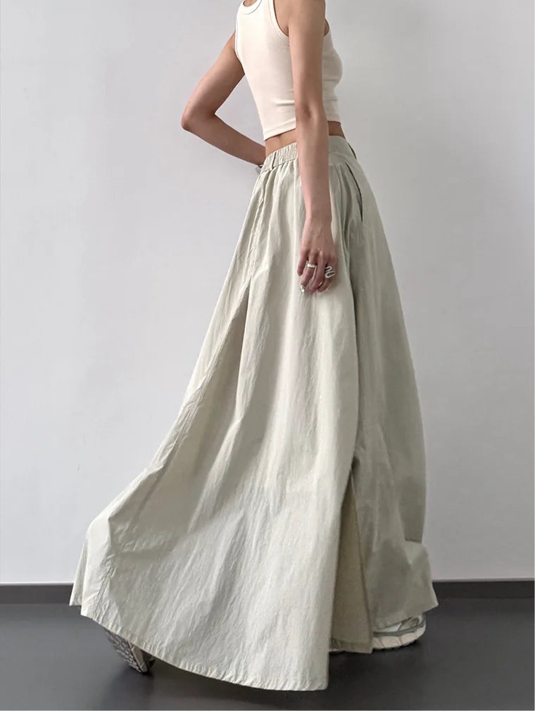Blue Moon Fashion Temperament Retro Slit Women Cargo Skirts