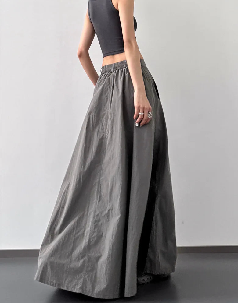 Blue Moon Fashion Temperament Retro Slit Women Cargo Skirts