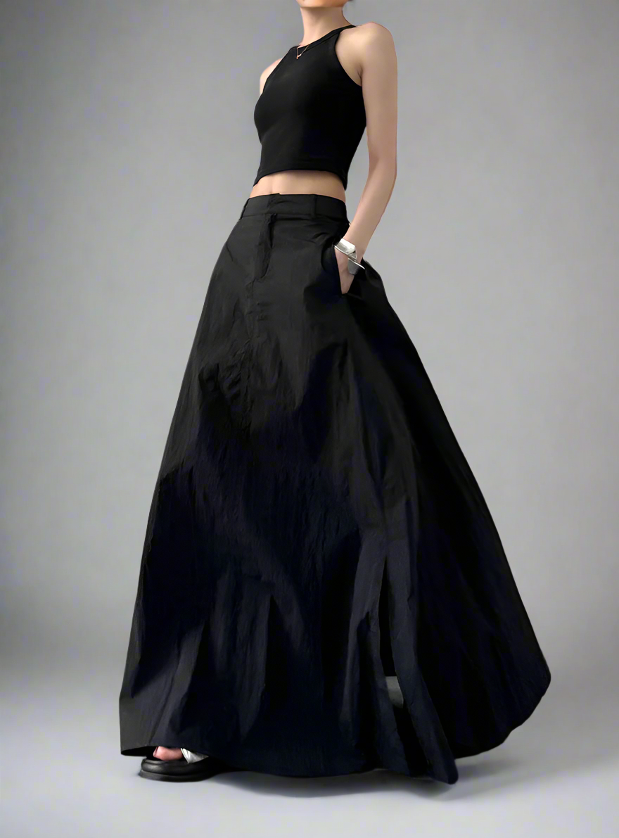 Blue Moon Fashion Temperament Retro Slit Women Cargo Skirts