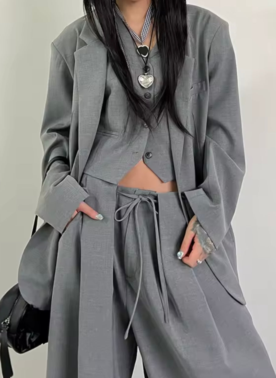 Blue Moon Fashion Gray Suit 3 Piece Set Women