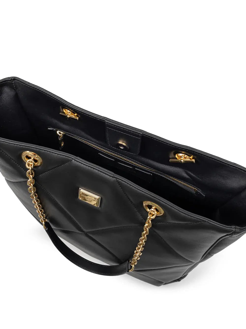 DOLCE & GABBANA TOTE BAG IN BLACK LEATHER MATALSSÉ Blue Moon Fashion House