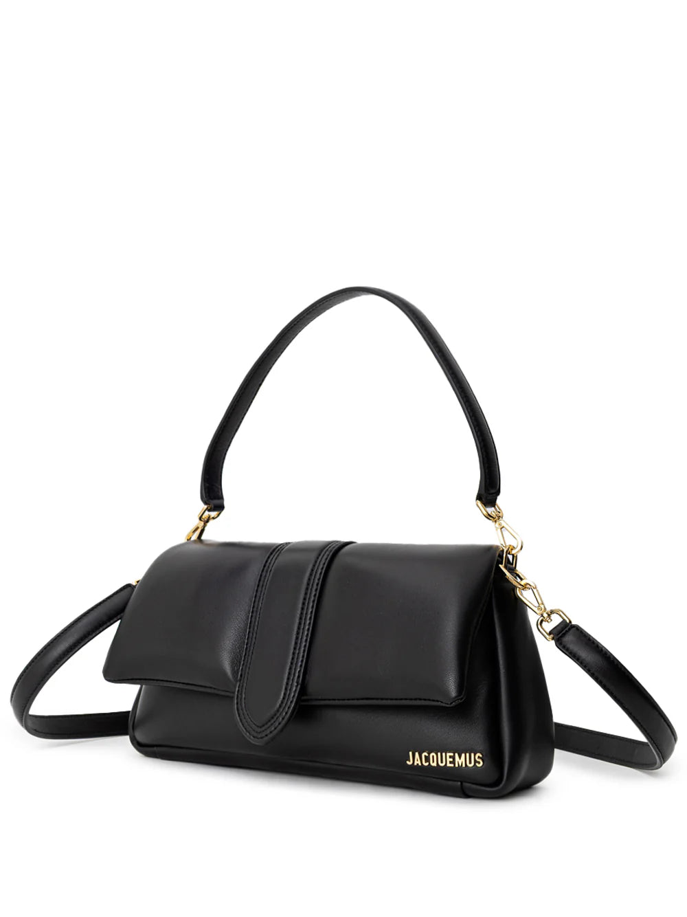 JACQUEMUS BAMBIMOU BAG IN BLACK LEATHER