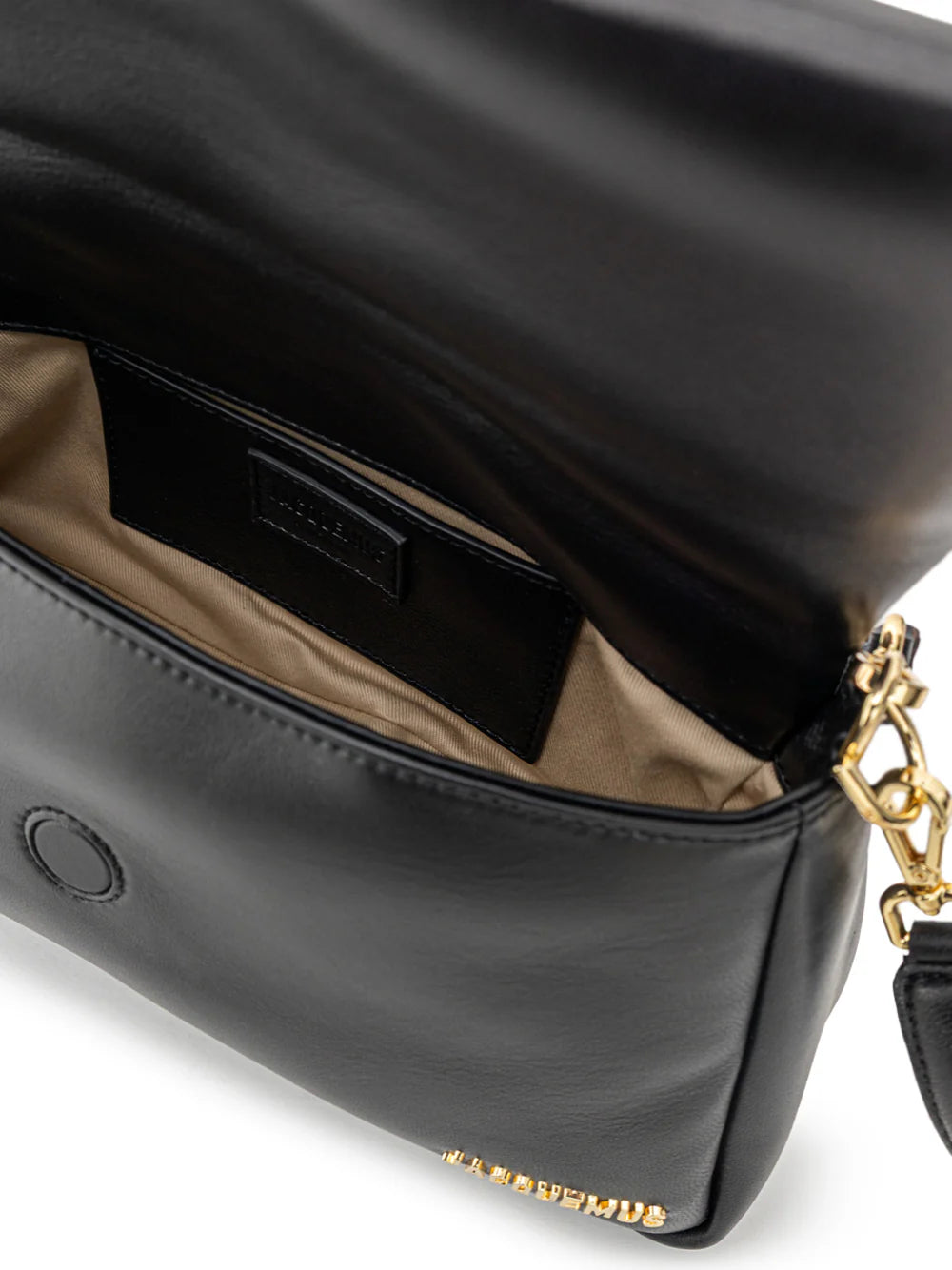 JACQUEMUS BAMBIMOU BAG IN BLACK LEATHER