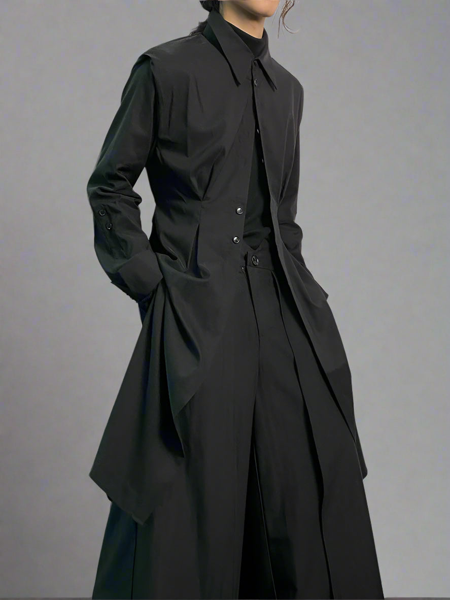 Blue Moon Fashion Long Black Coats for Men Luxury Designer