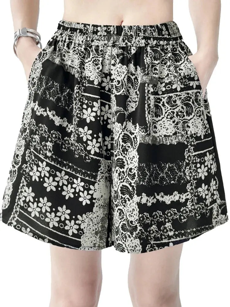 Black Organza T-shirt Print Shorts Two Piece Suit Blue Moon Fashion House