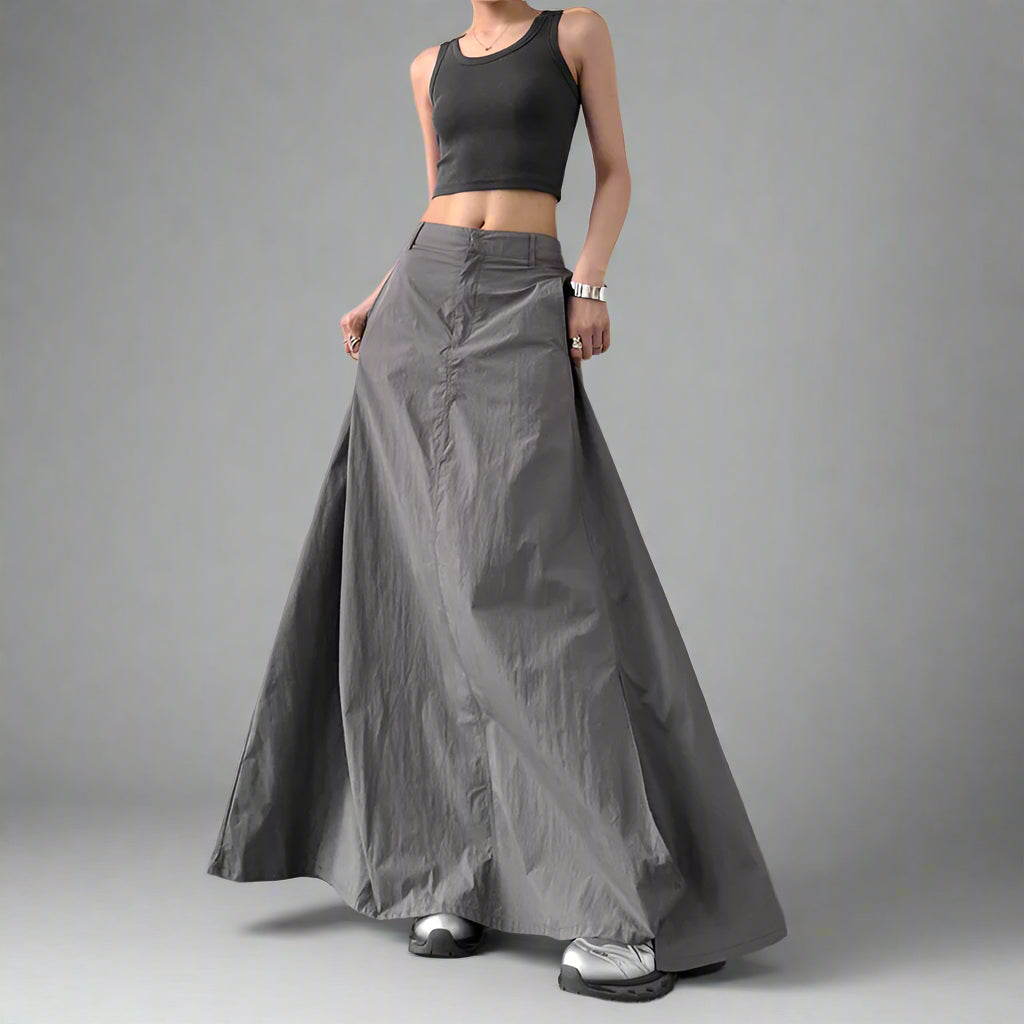 Blue Moon Fashion Temperament Retro Slit Women Cargo Skirts