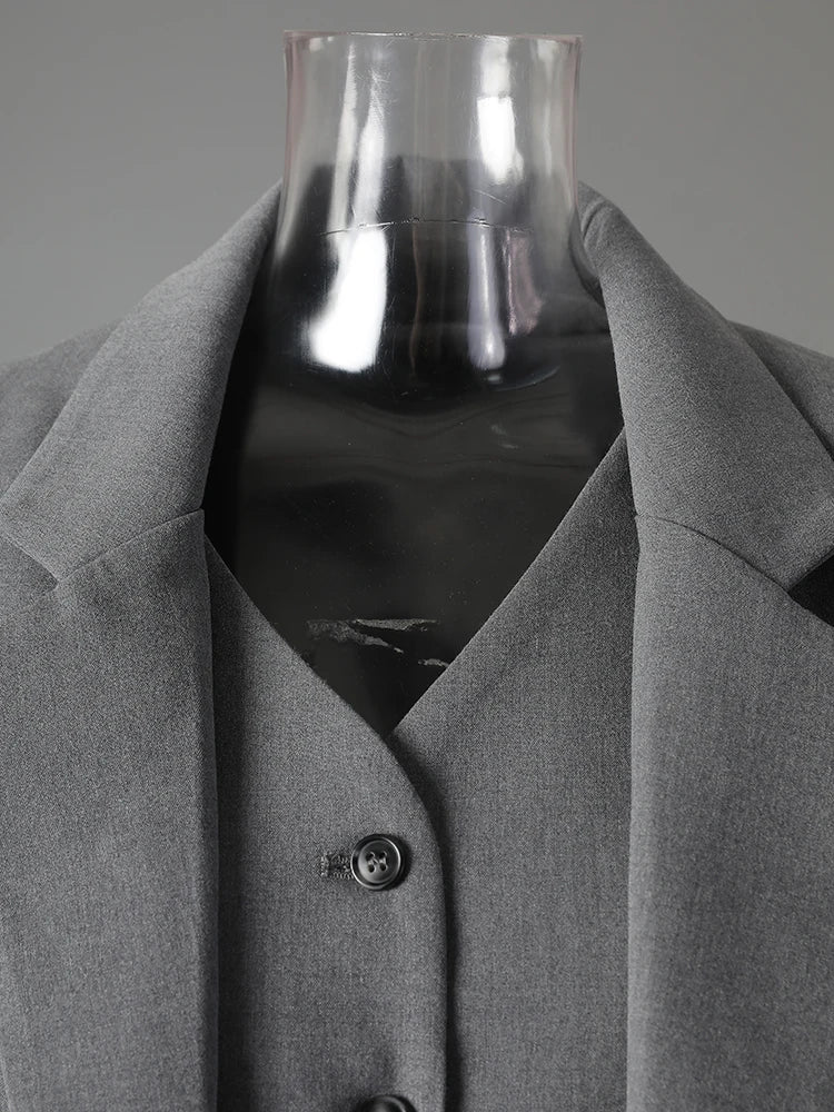 Blue Moon Fashion Gray Suit 3 Piece Set Women