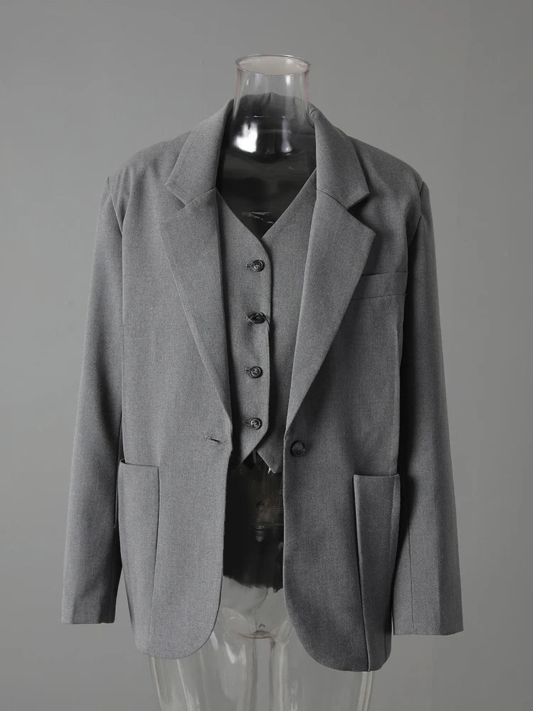 Blue Moon Fashion Gray Suit 3 Piece Set Women