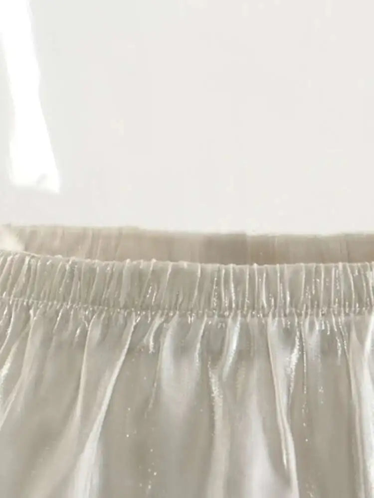 Irat Champagne Glossy Ruffles Skirt