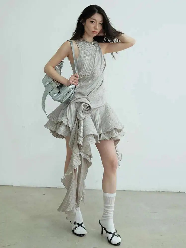 Quinni Gray Mini Dress