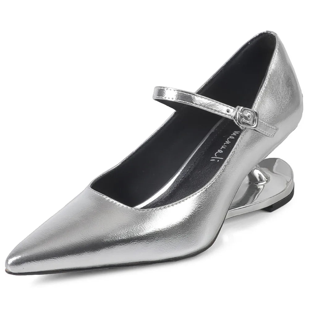 Blue Moon Elegant Pointed-Toe Genuine Leather Pumps