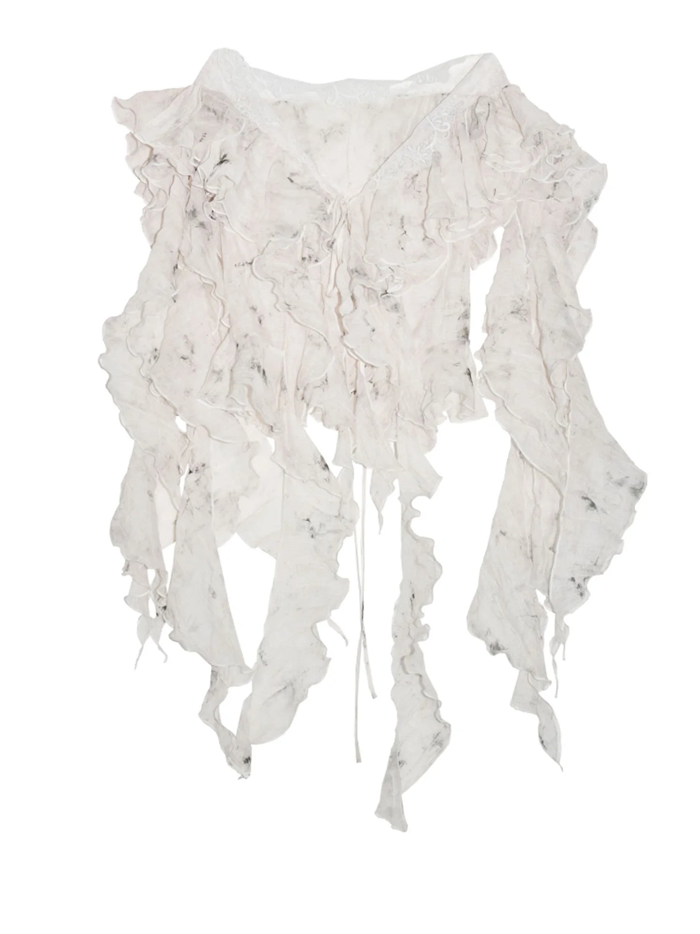 AX Beige Ruffles Thin Blouse