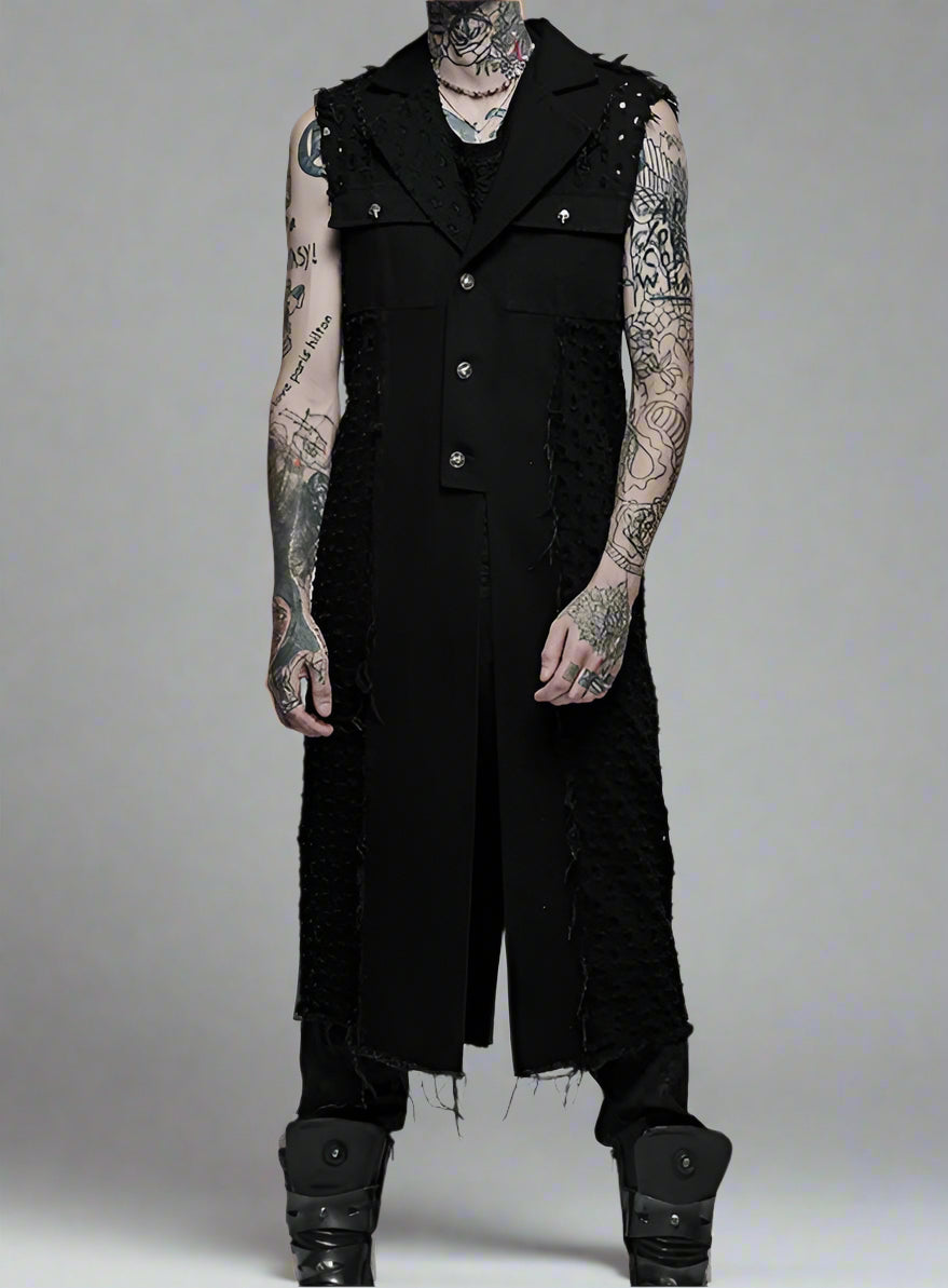 Men's Medium Length Sleeveless Vest