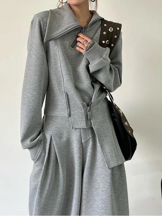 Gray Two Pieces Mono Set