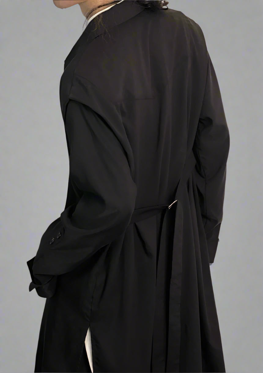 Blue Moon Fashion Long Black Coats for Men Luxury Designer