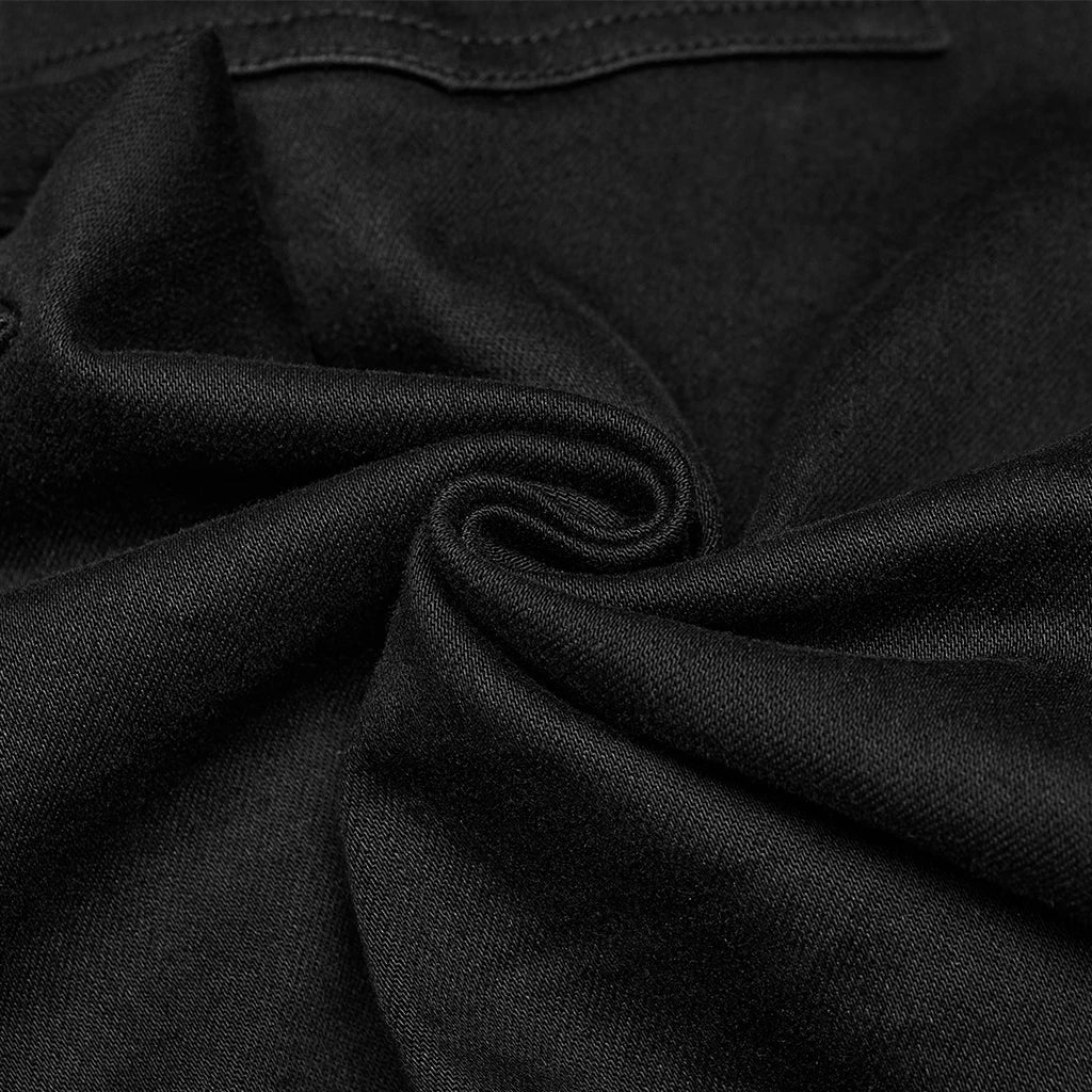 Men's Slim Denim Pants Geometric 3D Segmentation Pleats Trousers