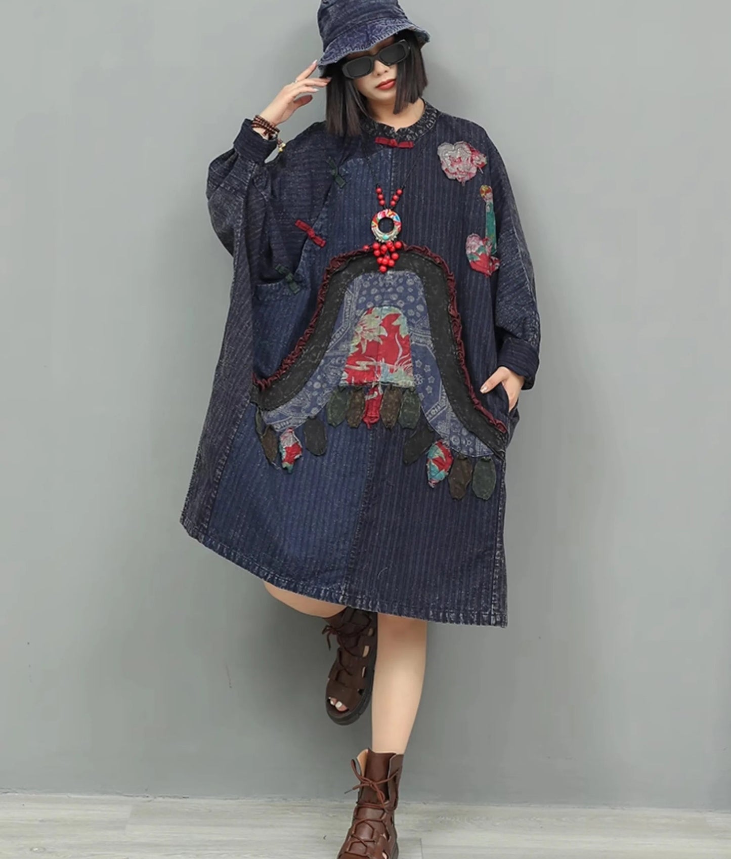 Blue Moon Fashion Oversized Vintage Design Dress