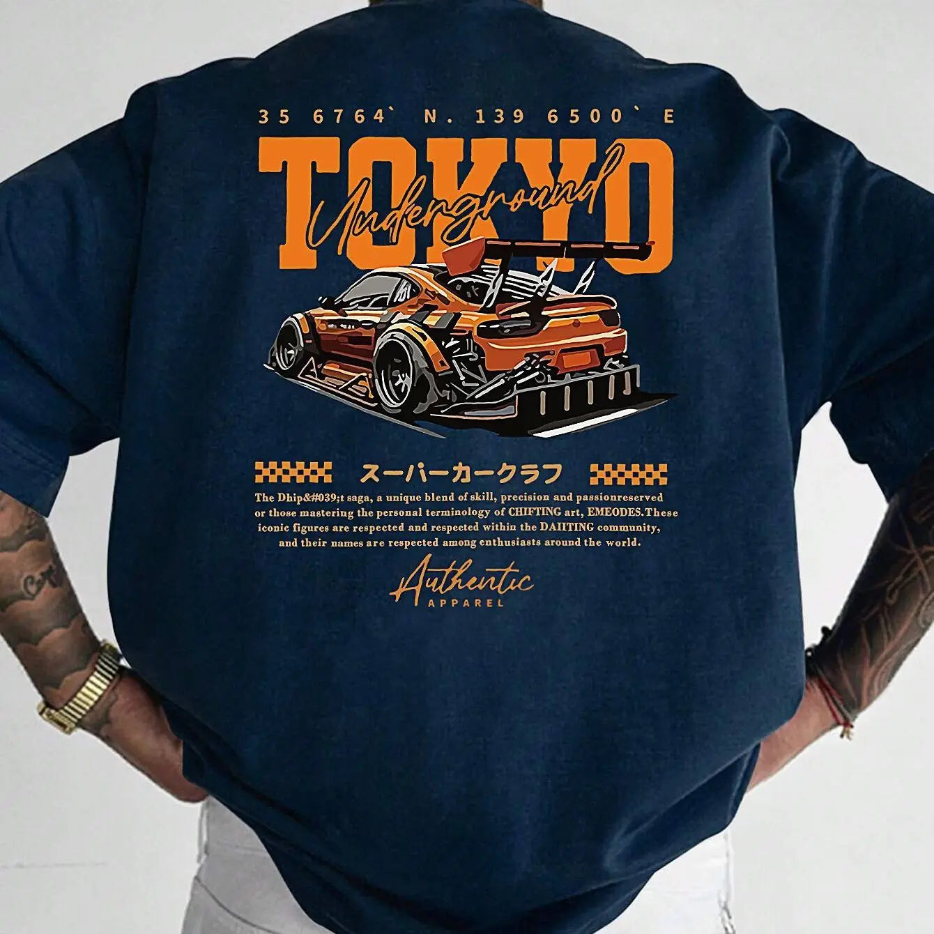 Men's 100% Cotton Fashionable Large Size Japanese Tokyo T-shirt