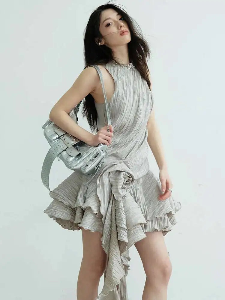 Quinni Gray Mini Dress