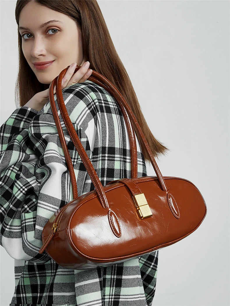 Baguette Genuine Leather Shoulder Bags