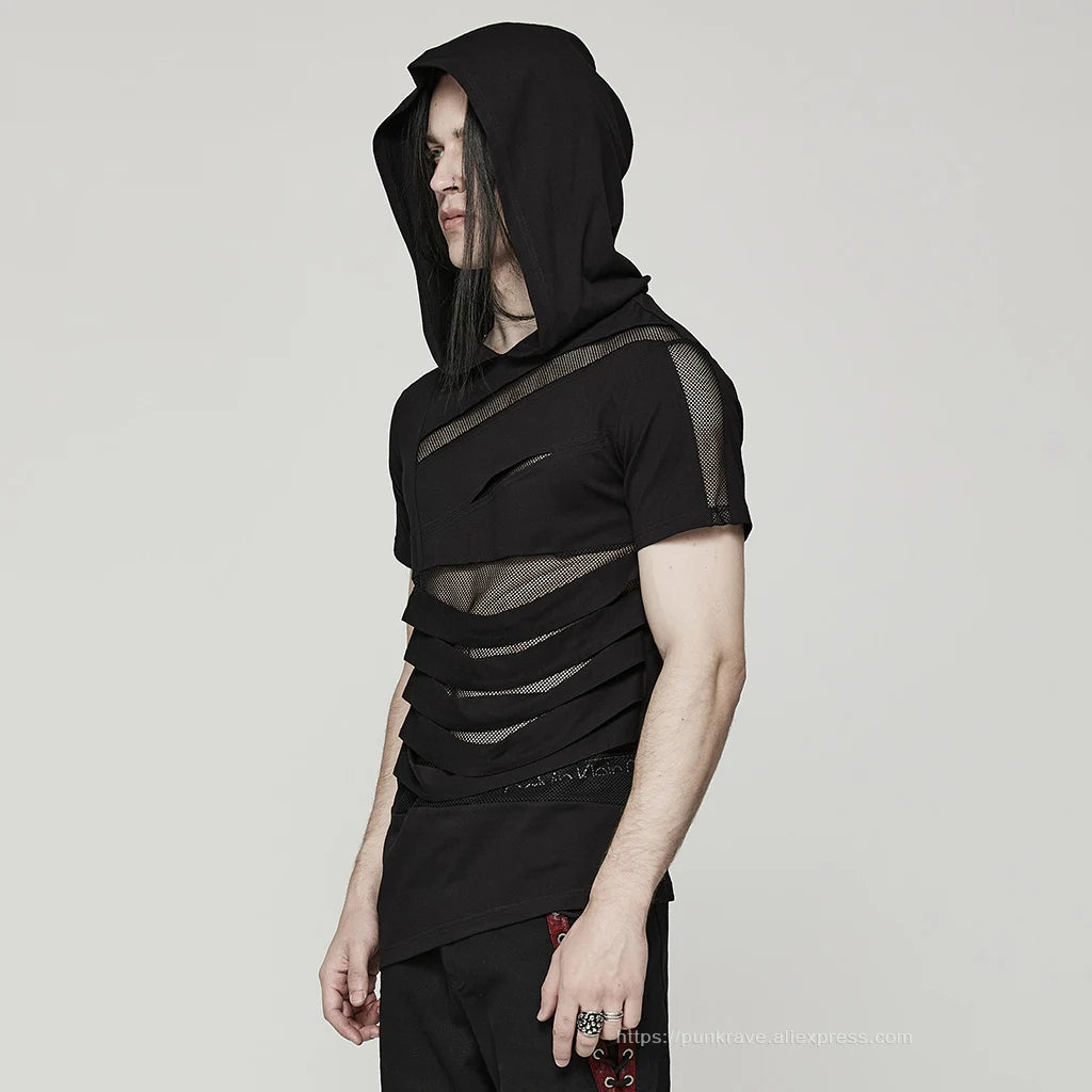 Men's RebelliousHooded Loose T-shirt