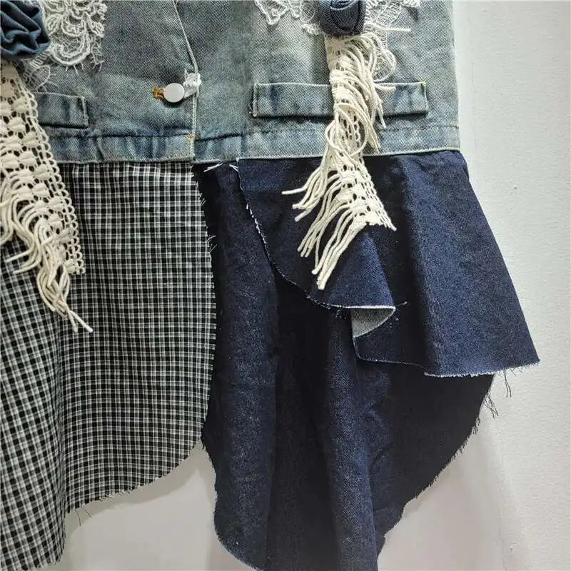 Blue Moon Fashion V-neck Denim Waistcoat