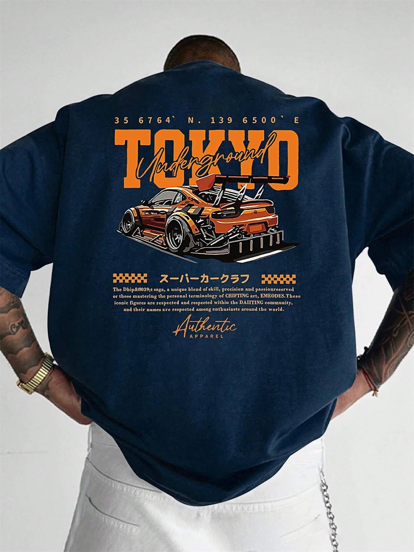 Men's 100% Cotton Fashionable Large Size Japanese Tokyo T-shirt