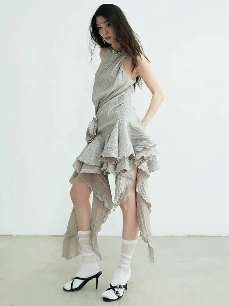 Quinni Gray Mini Dress