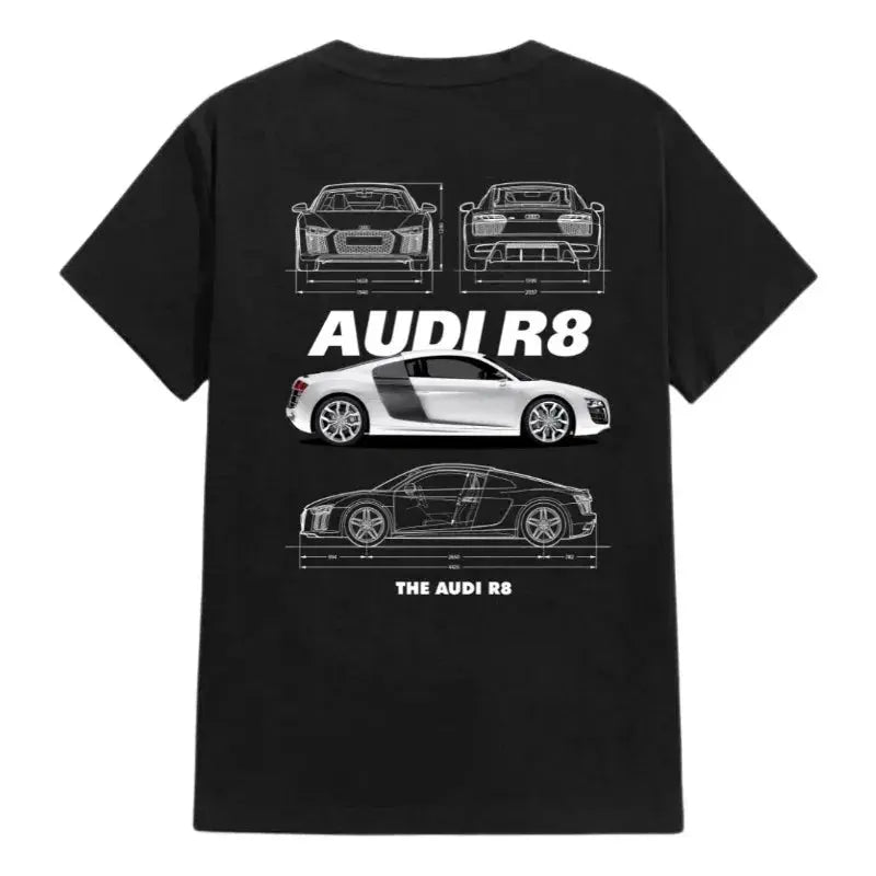 Audi R8 T-Shirt for Drivers Perfect Gift for Motorsport Audi Enthusiasts Blue Moon Fashion House