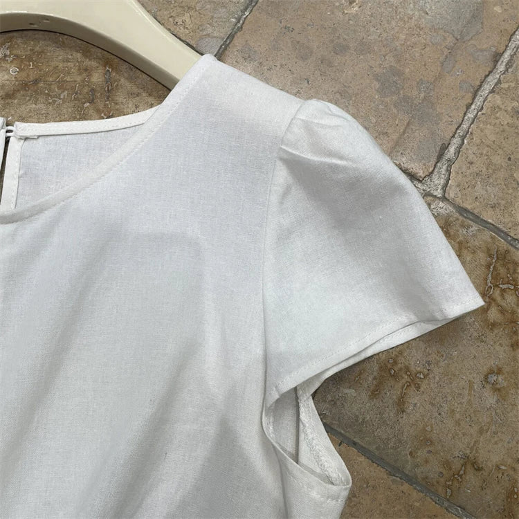 Pleated Knot Brief Blouse