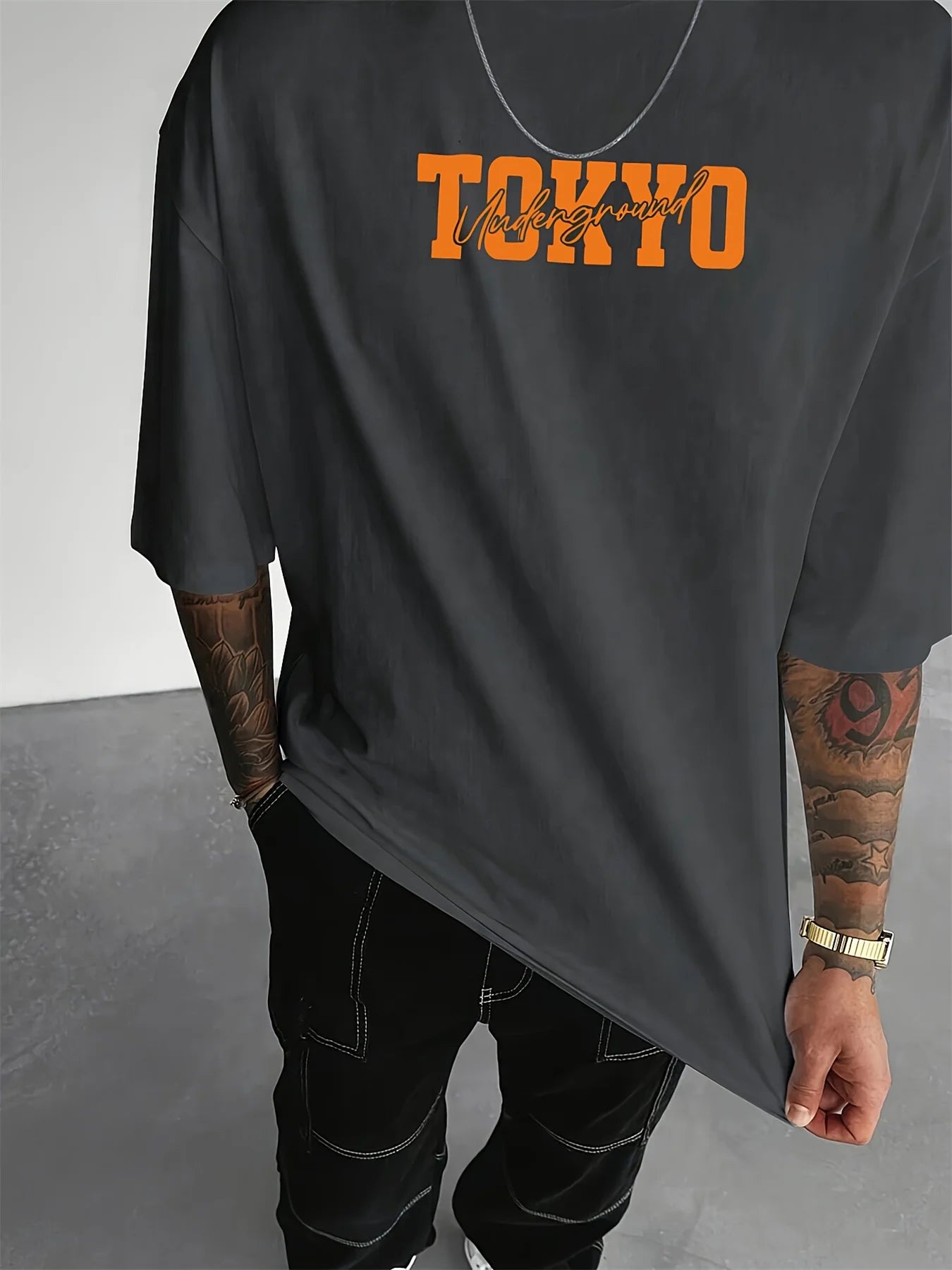Men's 100% Cotton Fashionable Large Size Japanese Tokyo T-shirt