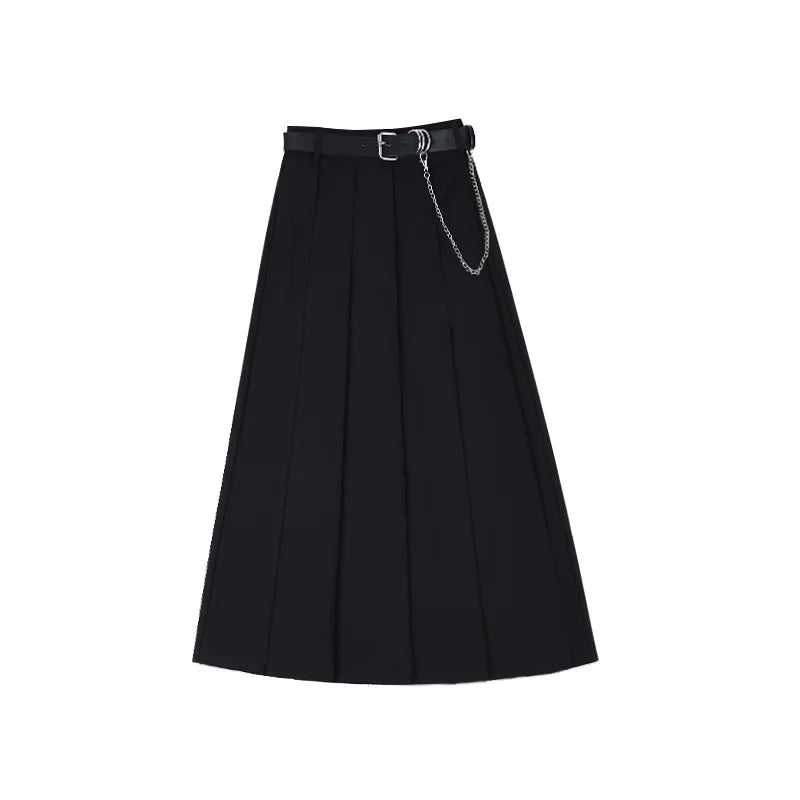 Zana Elegant Mid Length Skirt With Belt!