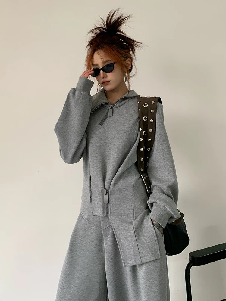 Gray Two Pieces Mono Set