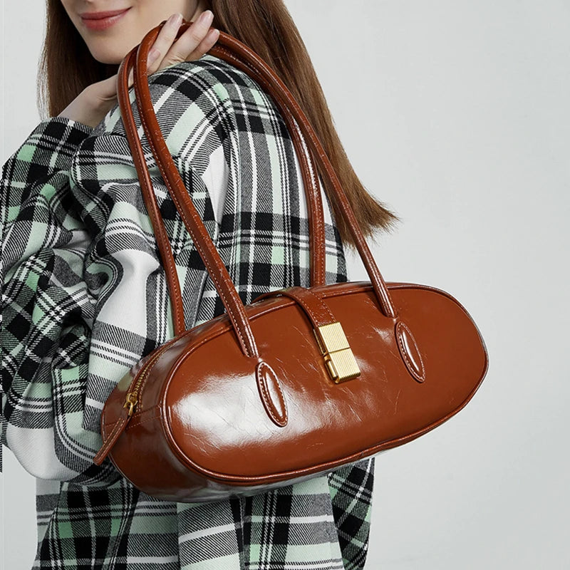 Baguette Genuine Leather Shoulder Bags