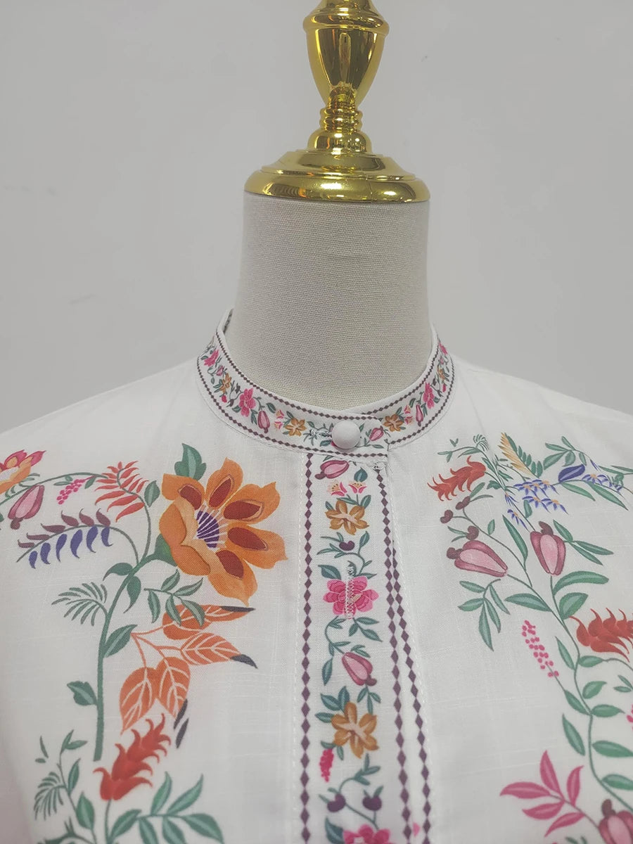 Blue Moon Fashion Ukrainian Print Mini Dresses