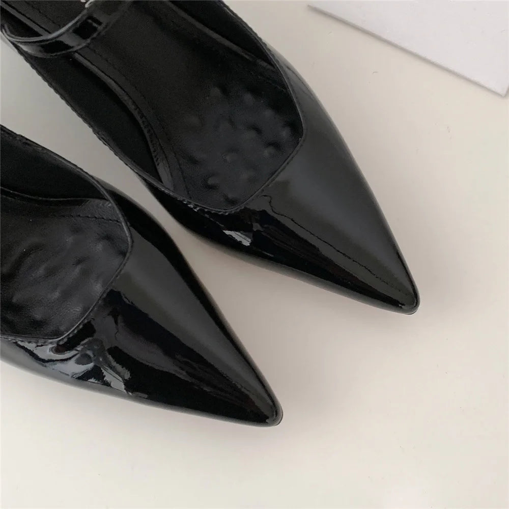 Blue Moon Elegant Pointed-Toe Genuine Leather Pumps