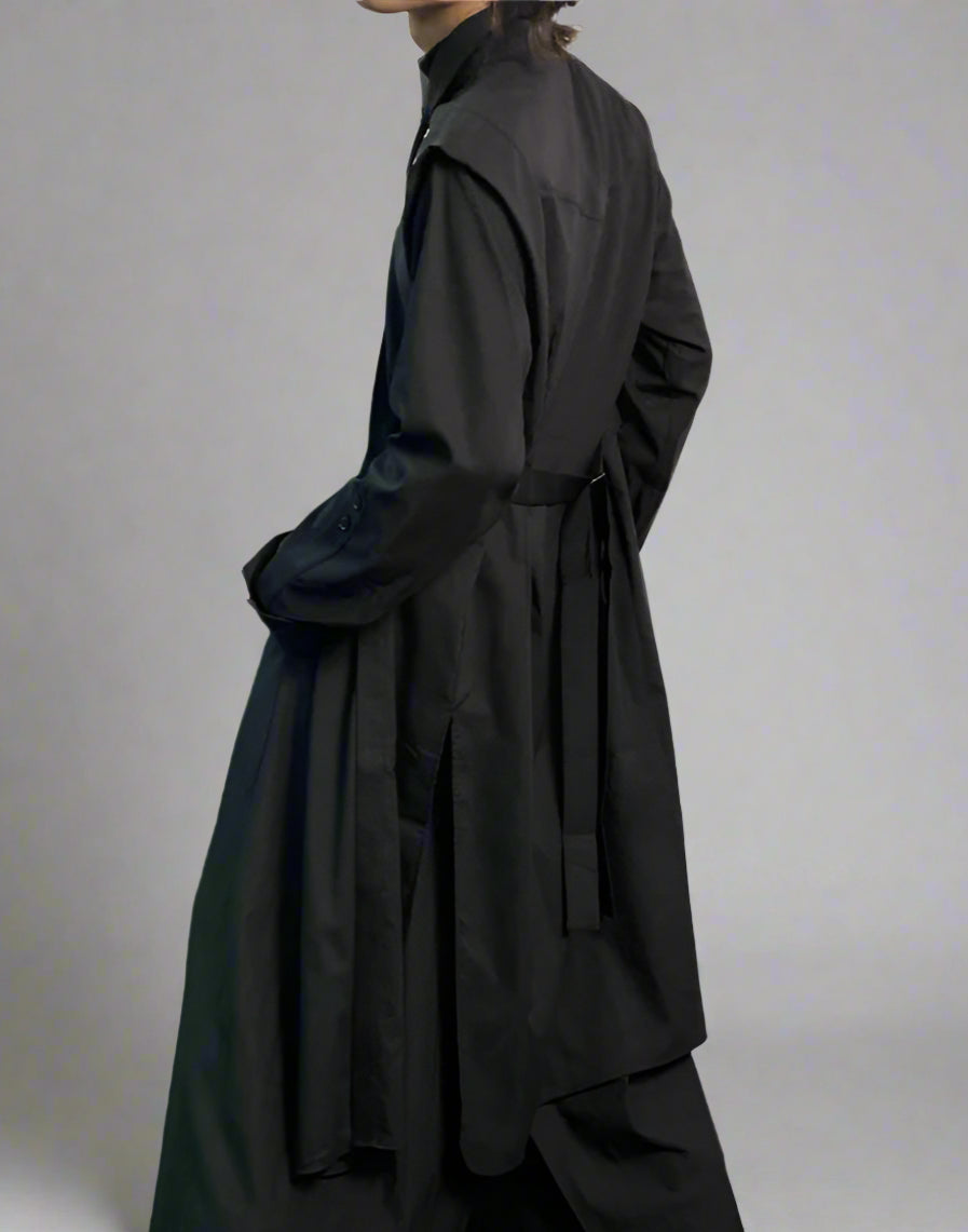 Blue Moon Fashion Long Black Coats for Men Luxury Designer