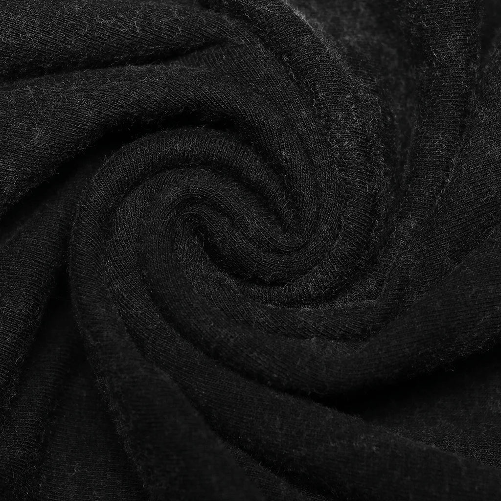 Men's Elastic Knitted Hooded Black Tank