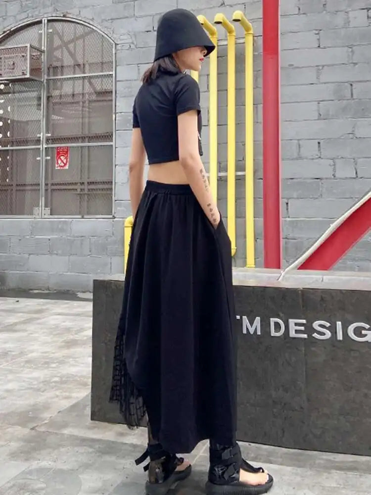 Mesh Casual Midi Skirt