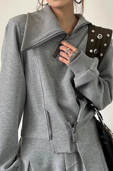 Gray Two Pieces Mono Set
