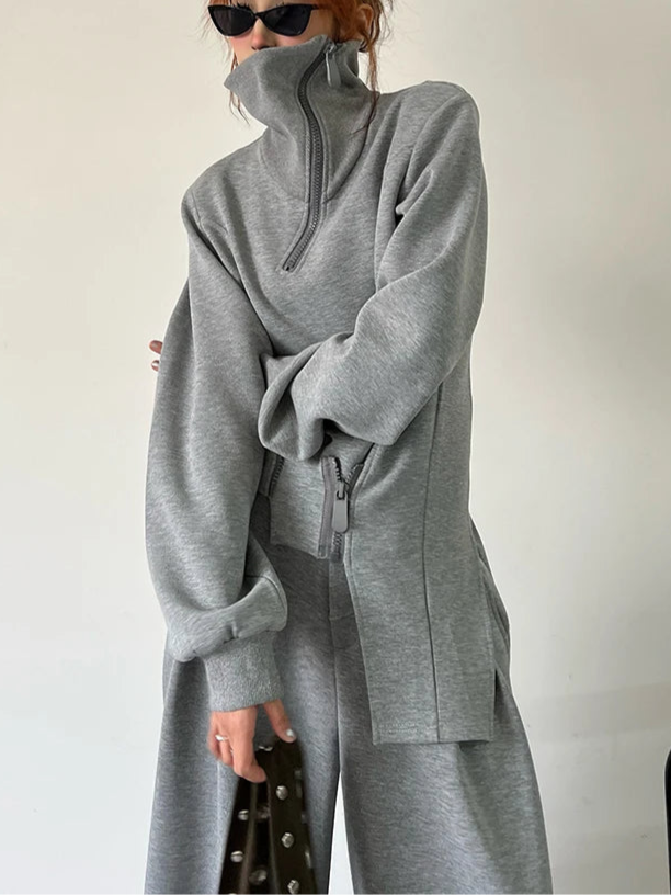 Gray Two Pieces Mono Set