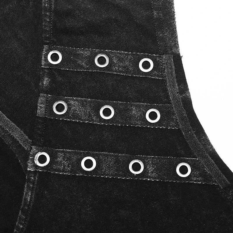 Men's Elastic Knitted Hooded Black Tank