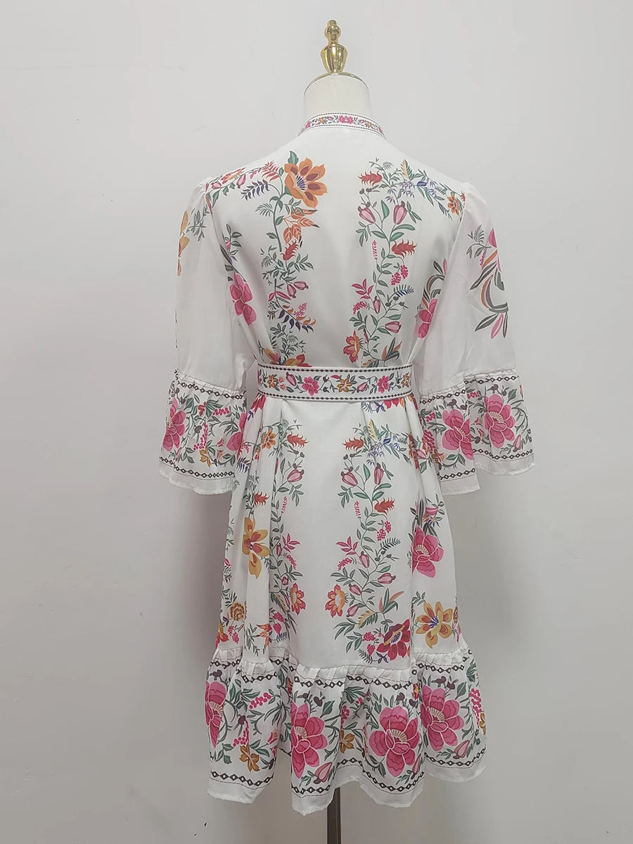 Blue Moon Fashion Ukrainian Print Mini Dresses