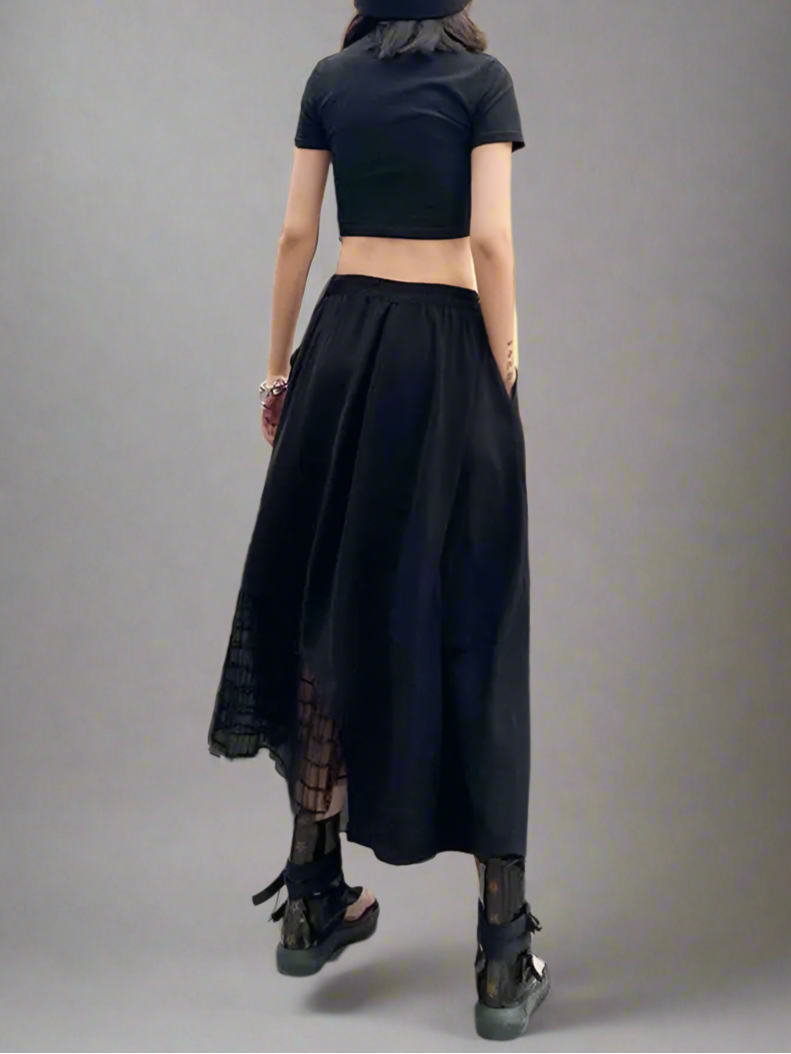 Mesh Casual Midi Skirt