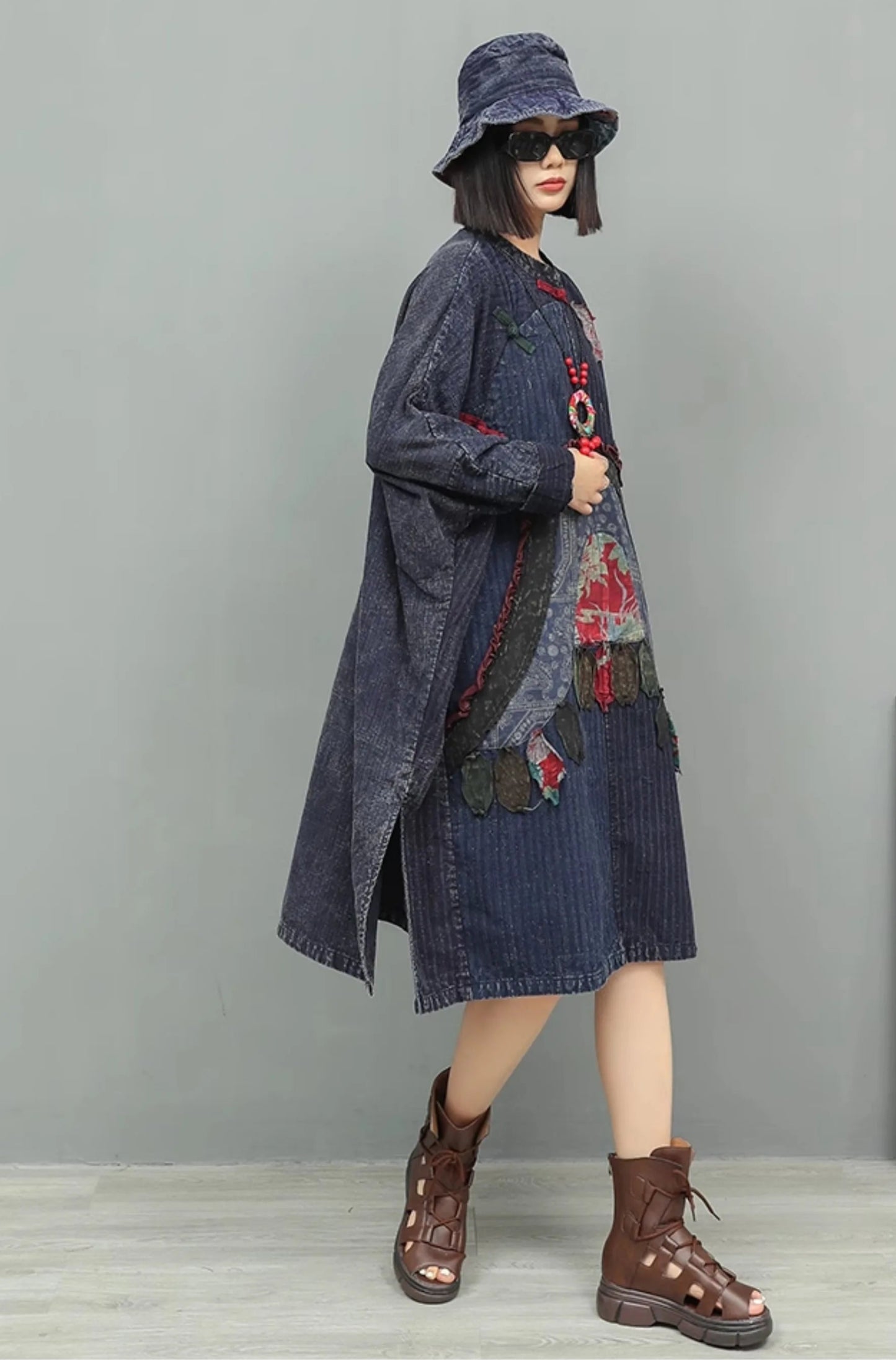 Blue Moon Fashion Oversized Vintage Design Dress