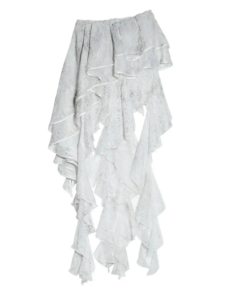 Light Gray Irregular Ruffles Tank Tops Blue Moon Fashion House