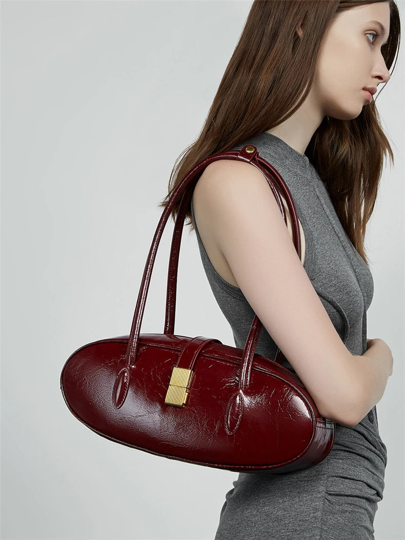 Baguette Genuine Leather Shoulder Bags