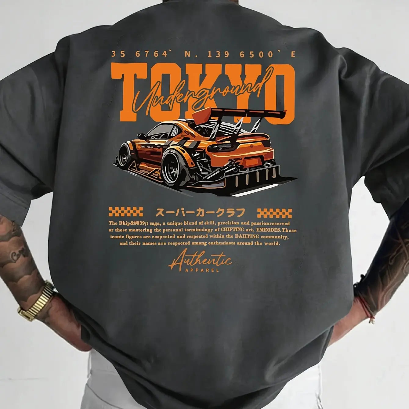 Men's 100% Cotton Fashionable Large Size Japanese Tokyo T-shirt